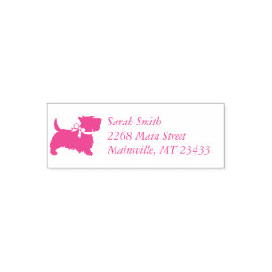 Scotty Dog Baby Shower Scottish Terrier Pink Permastempel