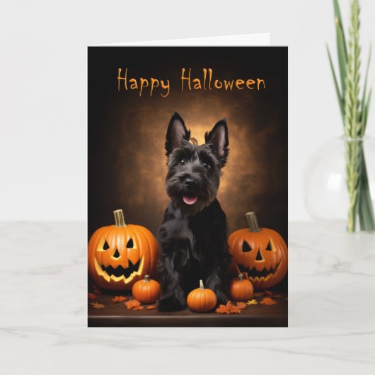 Scotty Dog Halloween Karte (Vorderseite)