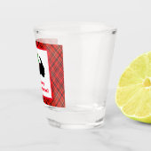Scotty Dog und Tartan Frohe Weihnachten Schnapsglas (Rechts)