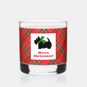 Scotty Dog und Tartan Frohe Weihnachten Whiskyglas (Vorderseite)