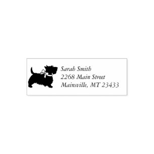 Scotty Hund Baby Shoppy Welpe Scottish Terrier Gra Permastempel
