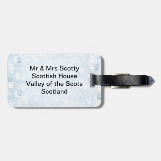 Scotty Hund reichlich Gepäckanhänger (Rückseite horizontal)