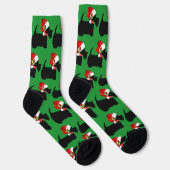 Scotty Hunde in Weihnachtsmannmützen Weihnachten Socken (Rechts)