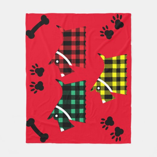 Scotty Terrier Hunde Niedlich Funny Terriers Breed Fleecedecke (Vorderseite)