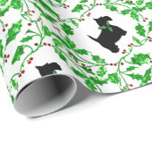 Scotty und Stechpalme Geschenkpapier (Rolleneckpunkt)
