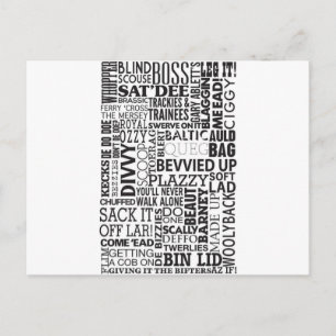 Scouse-Wörter und -Phrasen Postkarte