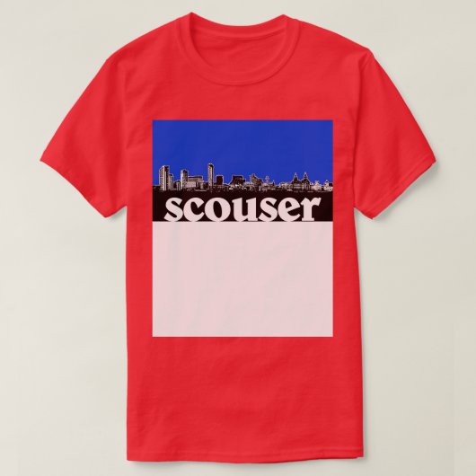 Scouser Liverpool Blue Skyline Design T-Shirt (Design vorne)