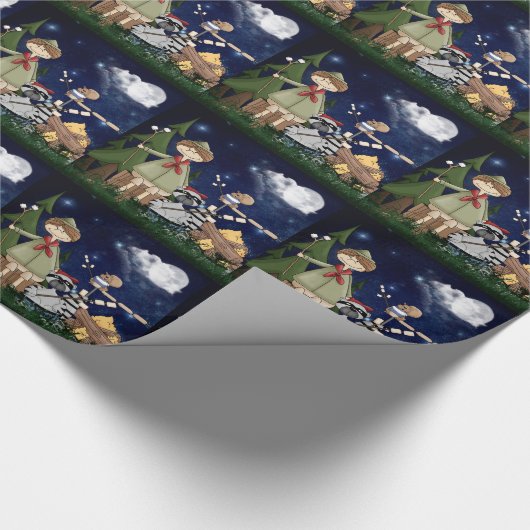 Scout Boy Cartoon Woodland Animals by Campfire Geschenkpapier (Ecke)