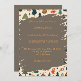 scout Camping party birthday invitation Einladung