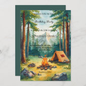 scout Camping party birthday  invitation Einladung (Vorne/Hinten)