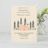 scout Camping party birthday invitation Einladung (Stehend Vorderseite)