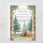 scout Camping party birthday invitation Einladung (Vorderseite)