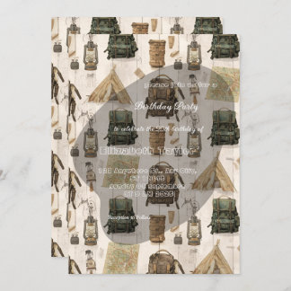 scout comping party invitations einladung