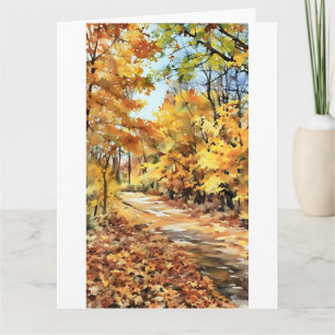 Scout Lake Park im Herbst Computer-Wasserfarbe Karte