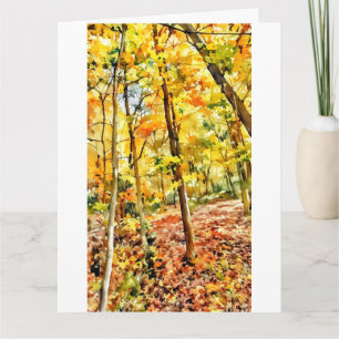 Scout Lake Park im Herbst Computer-Wasserfarbe Karte