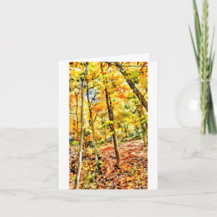 Scout Lake Park im Herbst Computer-Wasserfarbe Karte