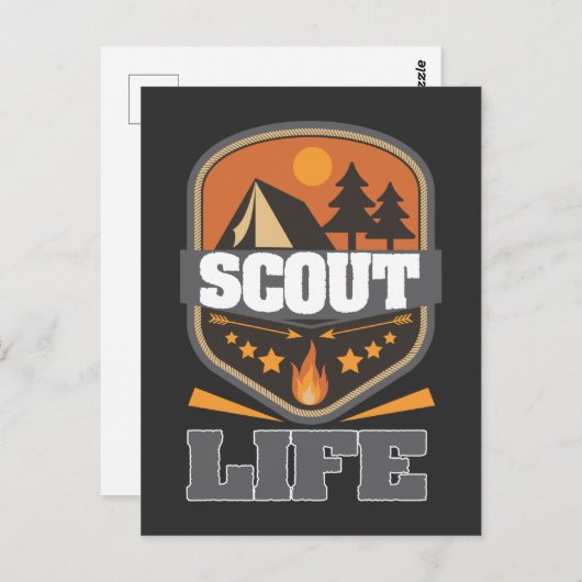 Scout Life Camping Pfadfinderführer Forest Adventu Postkarte (Vorne/Hinten)
