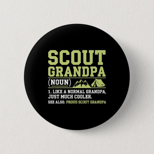 Scout Opa Lustiges Camping Wandern Berg Geschenk Button (Vorderseite)