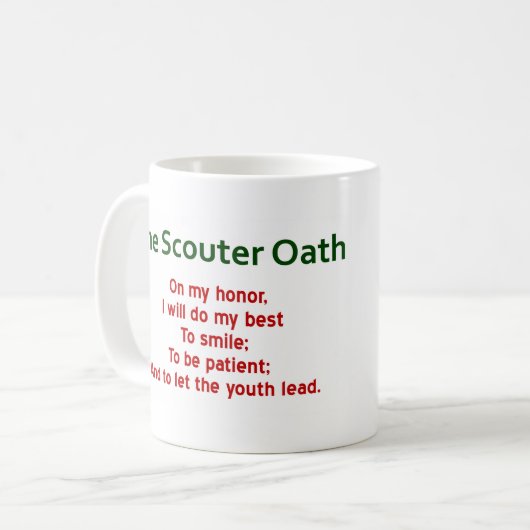 Scouter Oath Coffee Tasse (Spoof on the Scout Oath (Vorderseite Links)