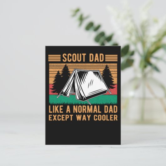 Scouting Vater Funny Outdoor Zelt Vater Postkarte (Stehend Vorderseite)