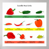 Scoville Heat Units Spicy Pepper Guide Poster (Vorne)