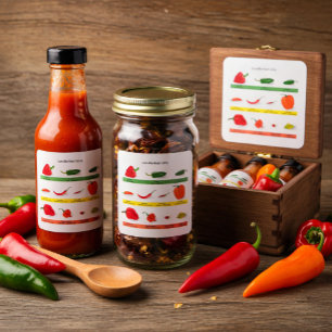 Scoville-Wärmeeinheiten Chili-Pfeffer-Diagramm Quadratischer Aufkleber
