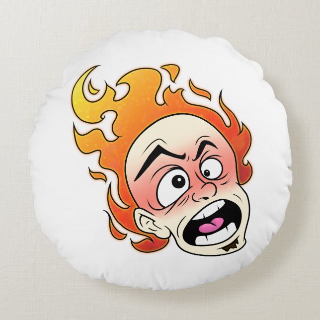 Scovillicous Fire Head Round Kissen (Vorderseite)