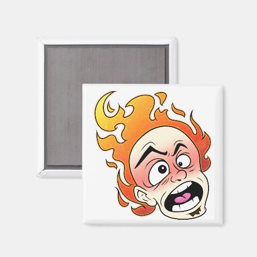 Scovillicous Fire Head Square Magnet (Vorderseite/Rückseite)