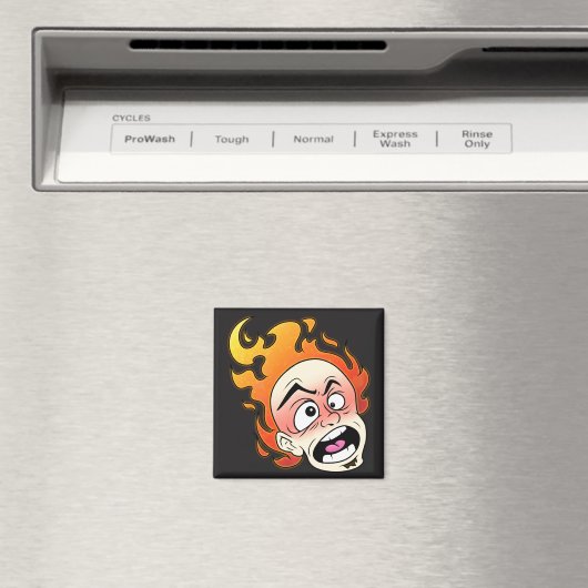 Scovillicous Fire Head Square Magnet (In Situ (Geschirrspüler))