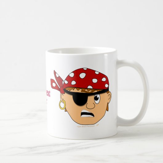 Scowling Jungen-niedliches Piraten-Material Kaffeetasse (Rechts)