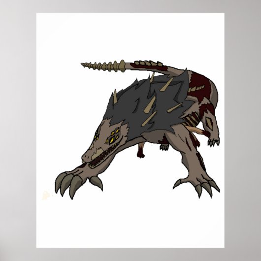 SCP-682 Cartoon - SCP Foundation Poster (Vorne)