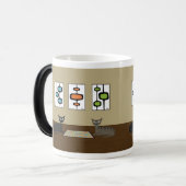 Scrabble Cats aus der Mitte des Jahrhunderts Verwandlungstasse (Vorderseite Links)