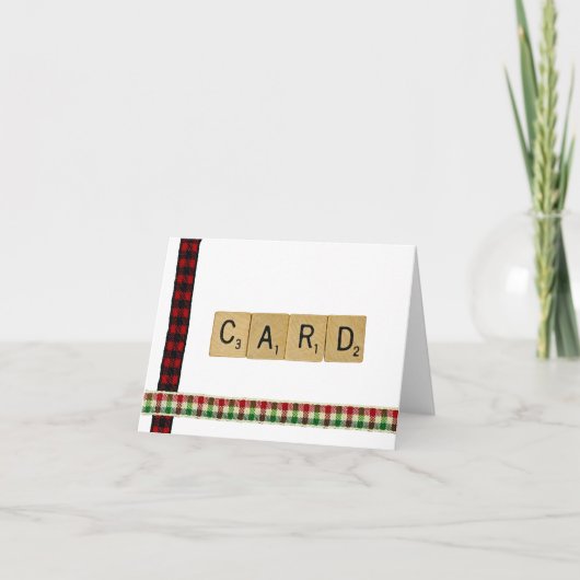 Scrabble-Weihnachtskarte Feiertagskarte (Vorderseite)
