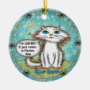 Scraggles Cat Hot Bashes Keramik Ornament
