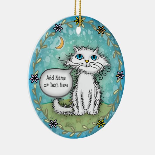 Scraggles Cat Keramik Ornament (Rechts)