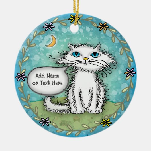 Scraggles Cat Keramik Ornament (Vorne)