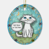 Scraggles Cat Keramik Ornament (Links)