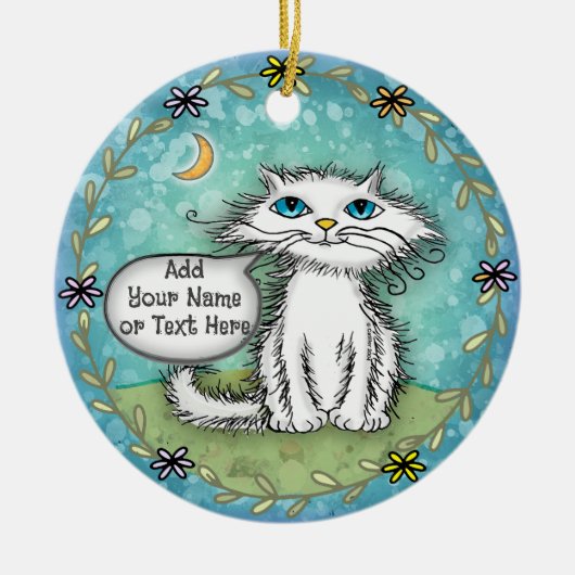 Scraggles Cat Keramik Ornament (Vorne)