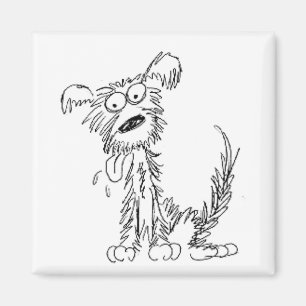 Scraggly Hund Magnet