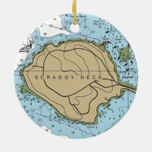 Scraggy Neck Buzzards Bay MA Keramik Ornament (Hinten)