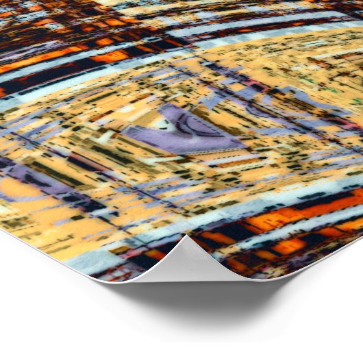 Scramble - Digitaler Abstrakter Expressionismus Poster (Ecke)