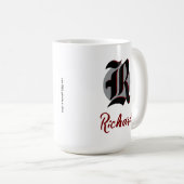 Scramble Golf Papa Vintage Gothic Monogramm Name Kaffeetasse (VorderseiteRechts)