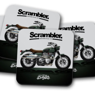 Scrambler Bike Coaster   Motorcycle Coaster Set  Glasuntersetzer