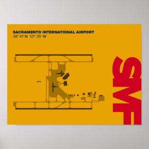 Scramento Airport (SMF) Diagramm Poster