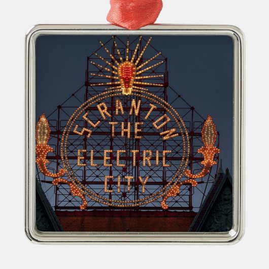 Scranton Electric City Silbernes Ornament (Vorne)