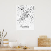 Scranton Map - Pennsylvania - City Map Poster (Küche)