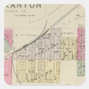 Scranton, Osage County, Kansas Quadratischer Aufkleber