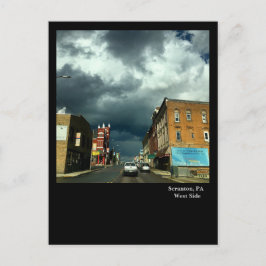 Scranton, PA-Dramatischer Himmel über Westseite Postkarte