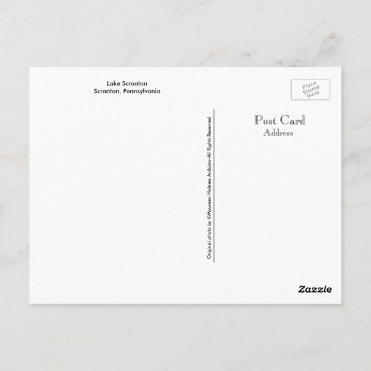 Scranton PA-Lake Scranton Post Card Postkarte (Rückseite)