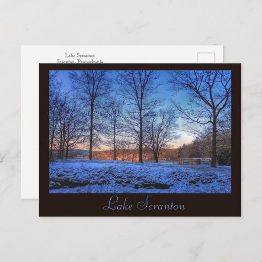 Scranton PA Lake Scranton Post Card Winter Light Postkarte (Vorne/Hinten)